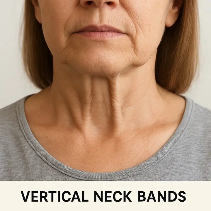 ตัวอย่างเส้นคอแนวตั้ง (Vertical Neck Bands)